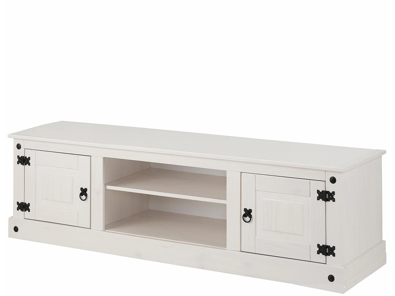 Mexico | Lowboard avec 2 portes et 2 compartiments ouverts en pin blanc