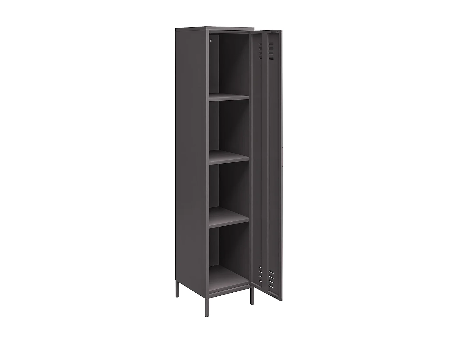 Bradford | Armoire 1 porte en métal gris graphite