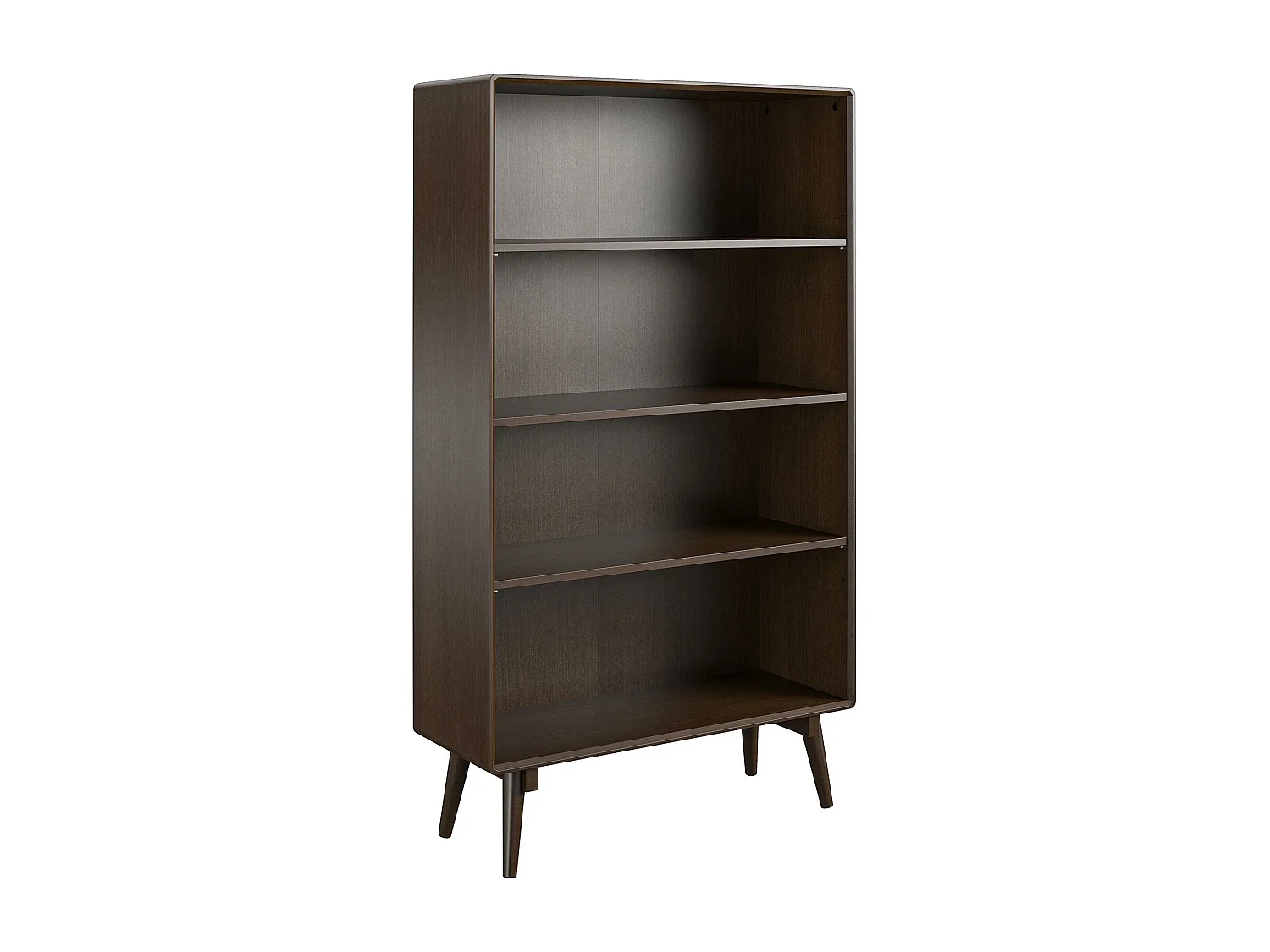 Bücherregal mit 4 Regalen aus MDF-Walnuss