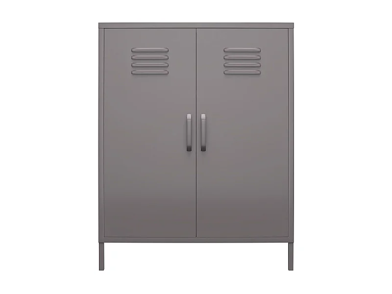 Armário com 1 porta em metal cinzento grafite