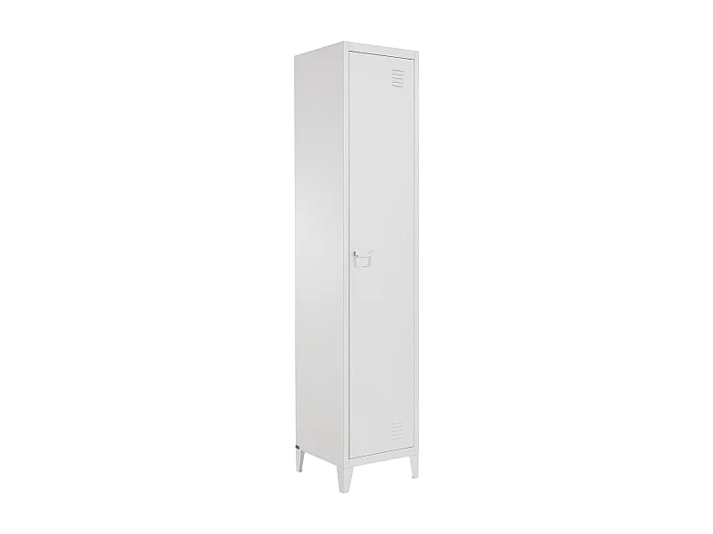 Salino | Armoire avec 1 porte en métal blanc
