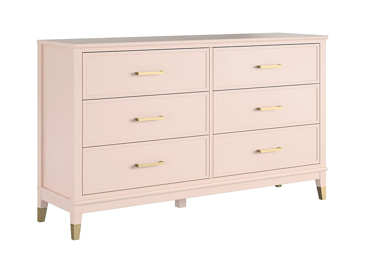 Kommode mit 6 Schubladen in MDF rosa