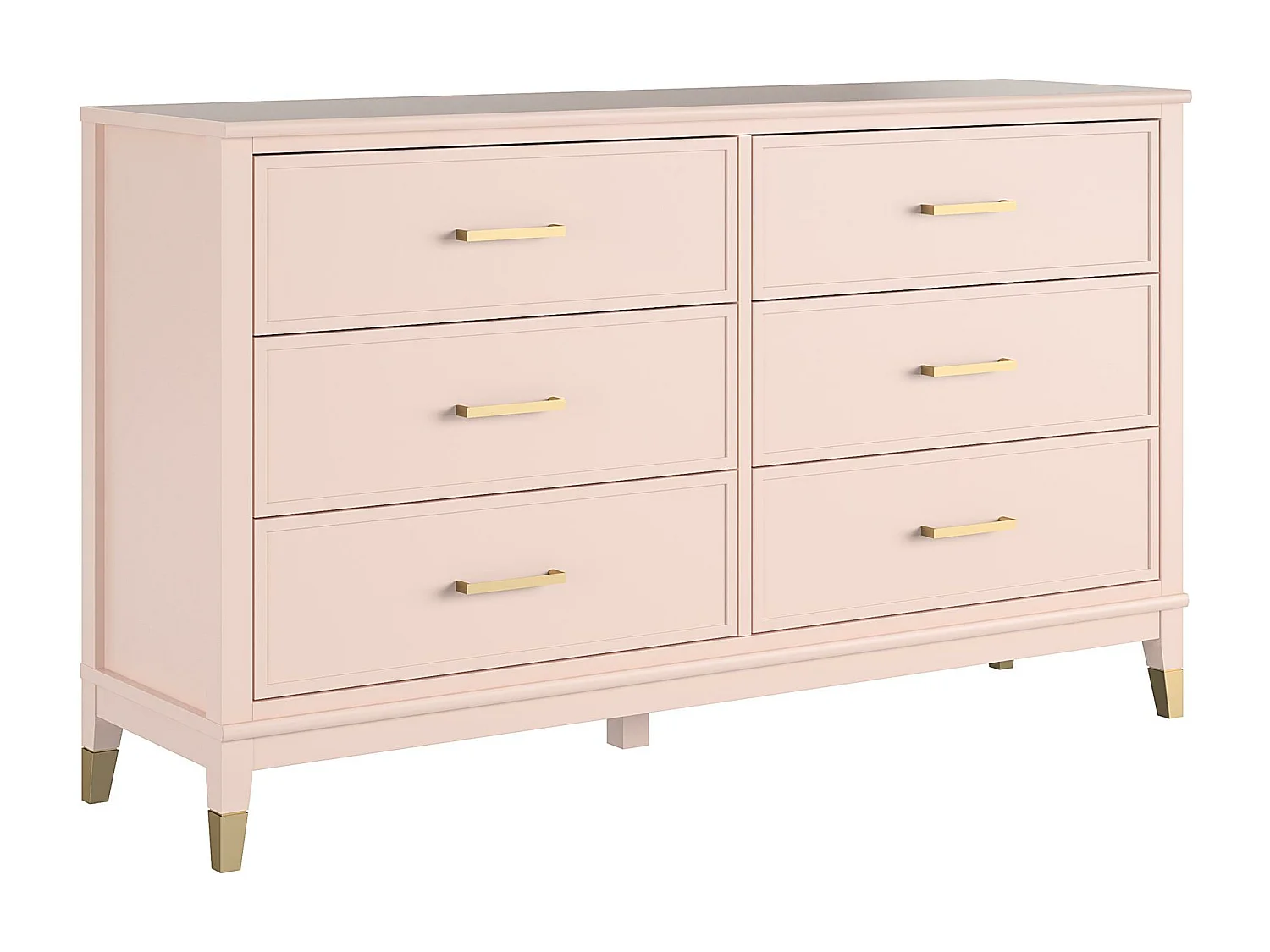 Kommode mit 6 Schubladen in MDF rosa