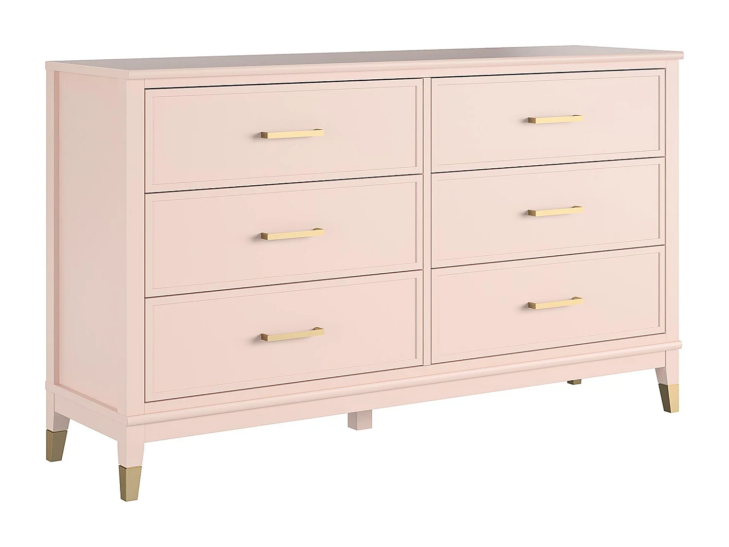 Kommode mit 6 Schubladen in MDF rosa