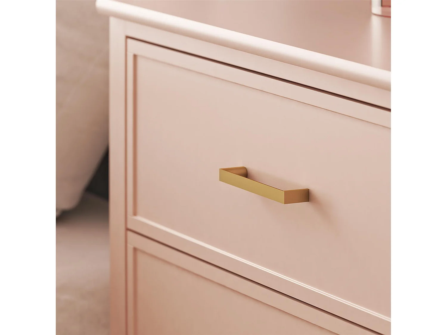 Kommode mit 6 Schubladen in MDF rosa