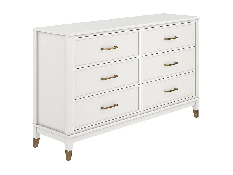 Comò con 6 cassetti in MDF bianco