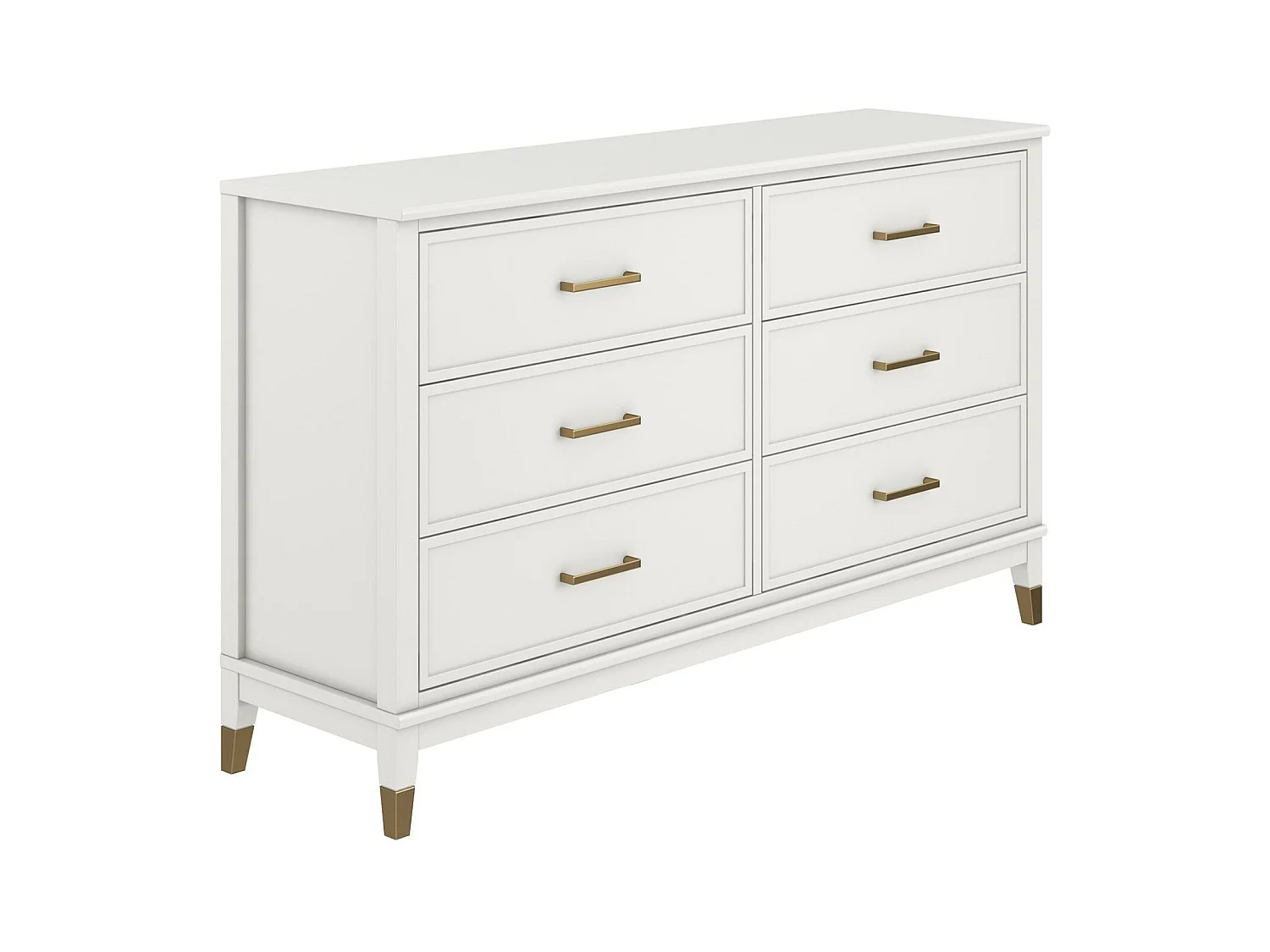 Comò con 6 cassetti in MDF bianco