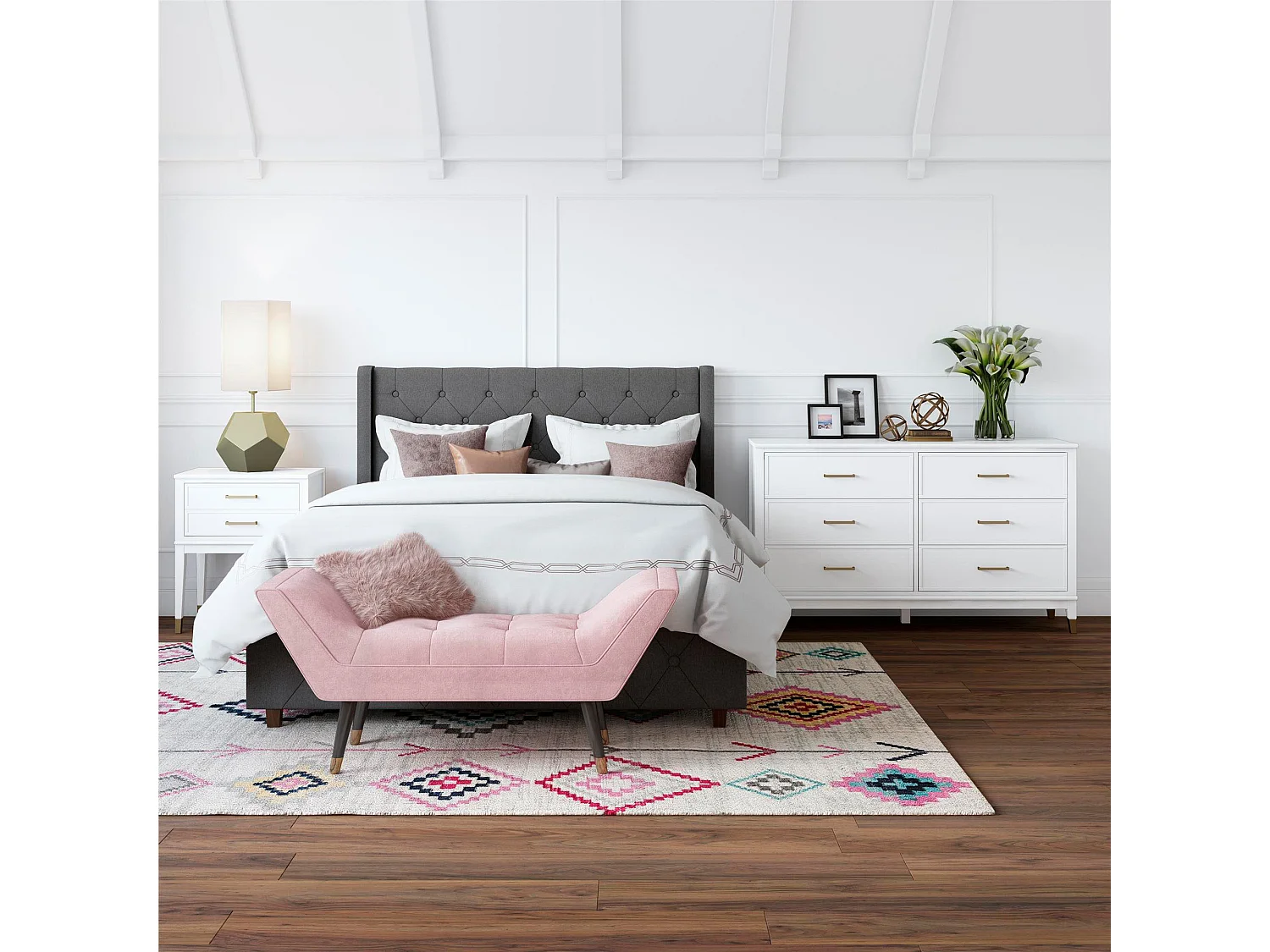 Westerleigh | Commode à 6 tiroirs en MDF blanc