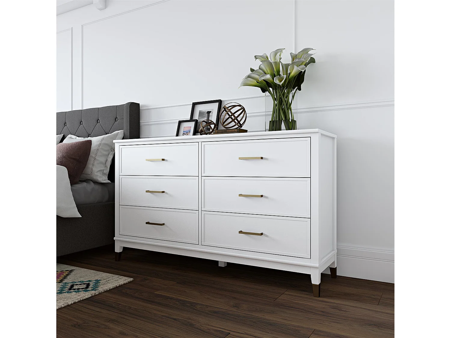 Westerleigh | Cómoda com 6 Gavetas em MDF Branco