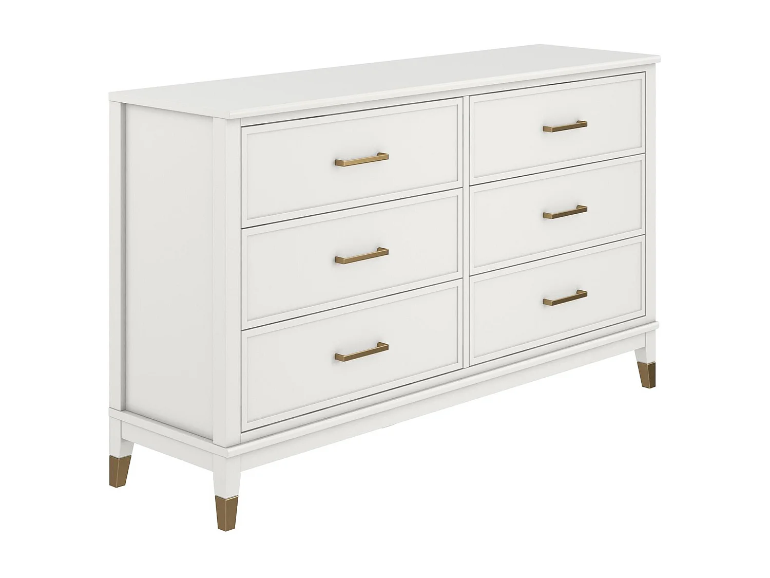 Westerleigh | Cómoda com 6 Gavetas em MDF Branco