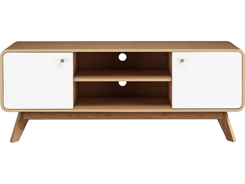 Cassie| Mobile TV con 2 ante effetto rovere bianco