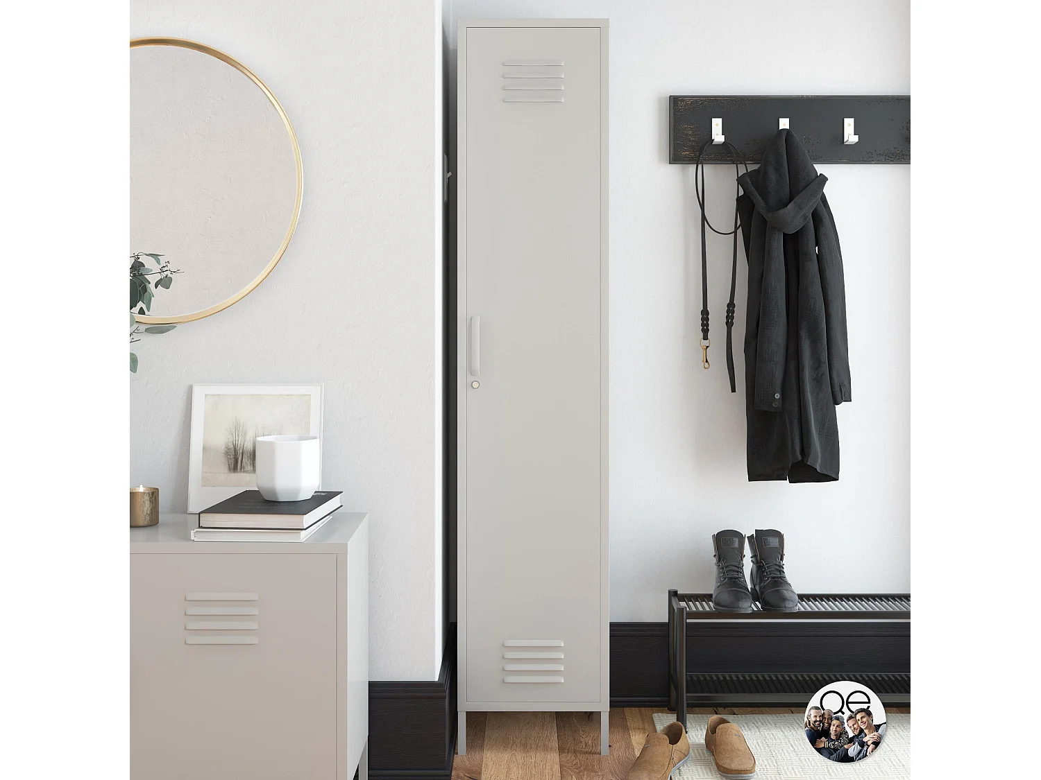 Bradford | Armoire 1 porte en métal taupe