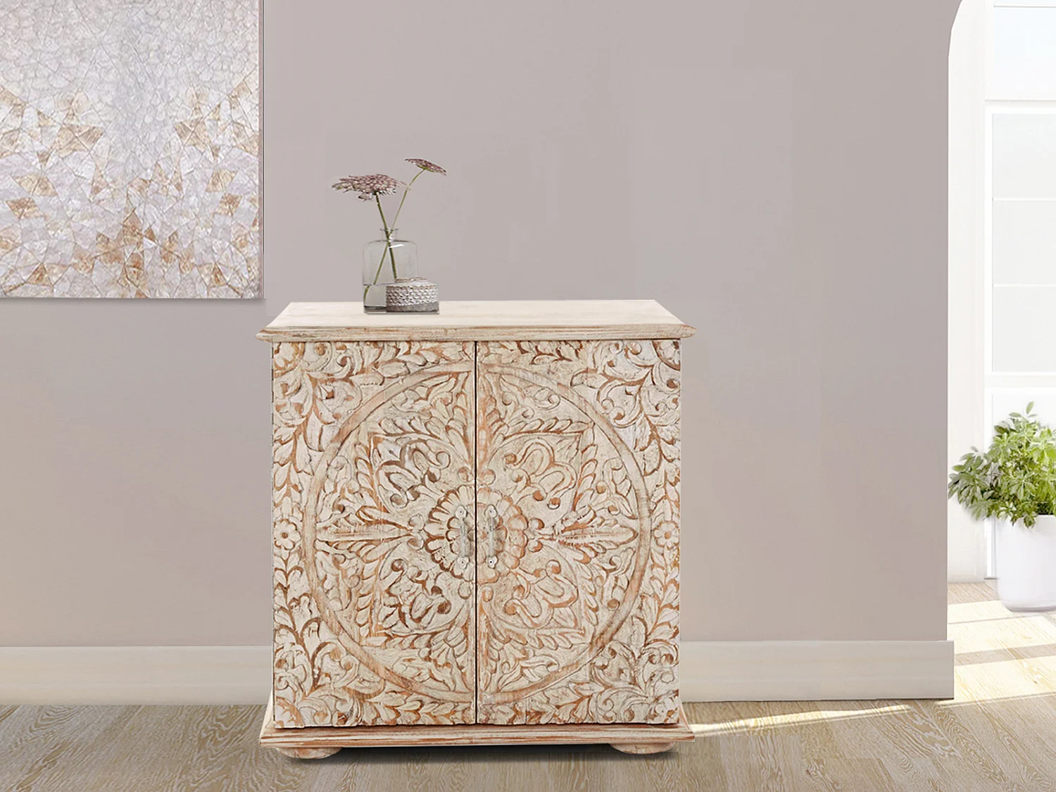 Salim | Buffet 2 portes en bois de manguier marron