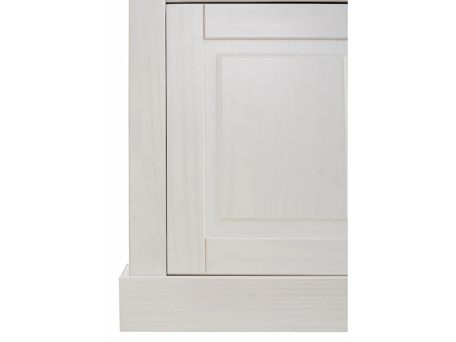 Credenza con 4 cassetti e 1 anta in pino bianco e cera antimacchia