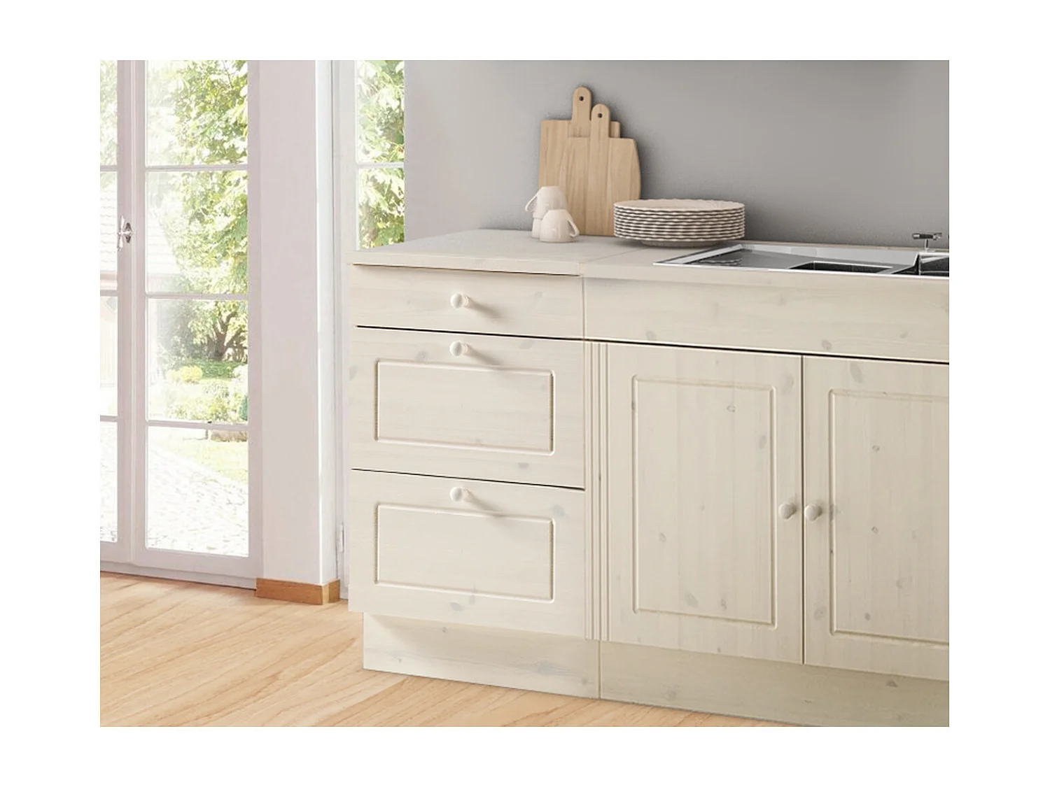 Anita|Armoire en pin blanc