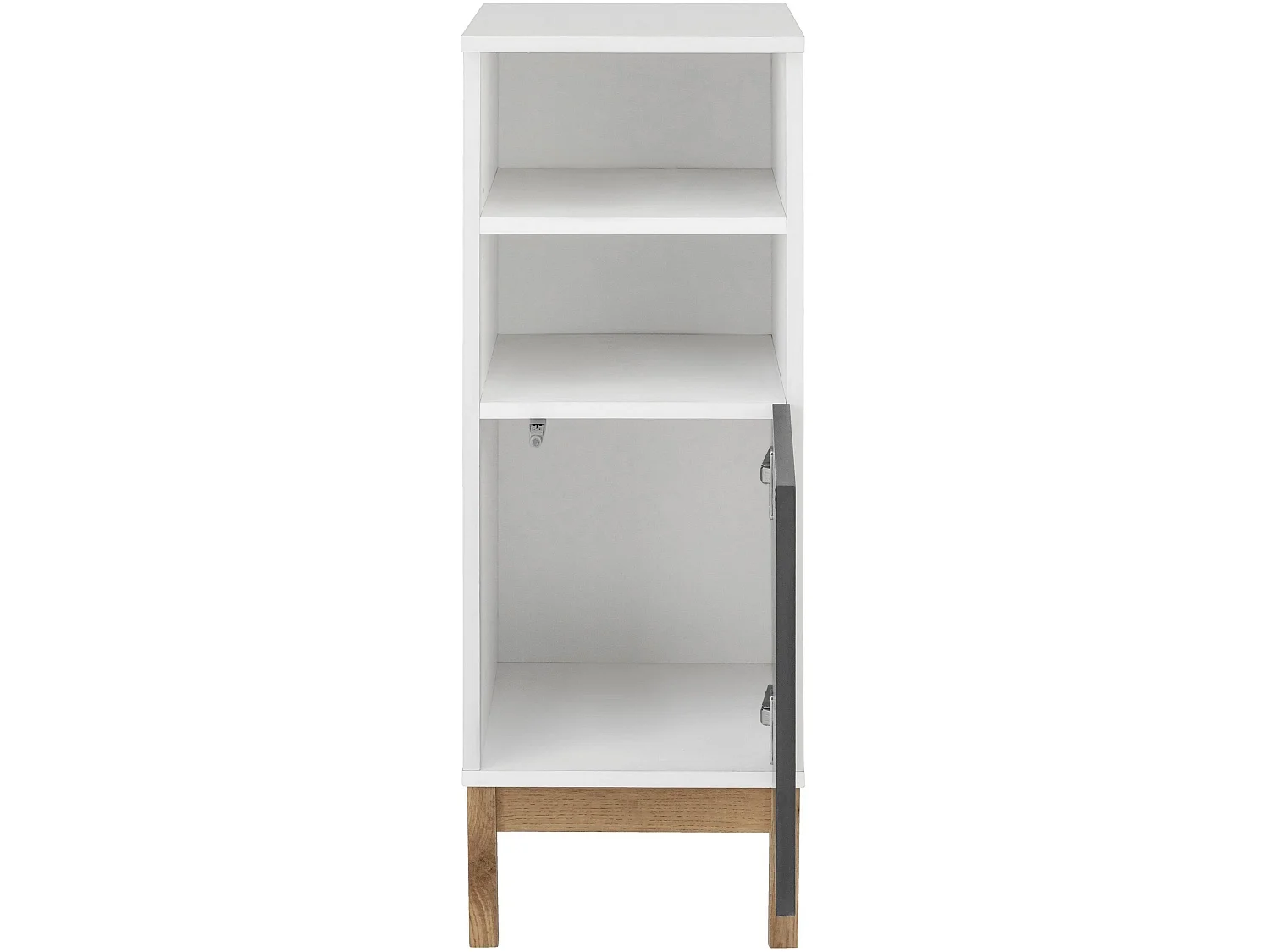 Schrank mit 1 Tür aus Spanplatte in Weiß und Anthrazit