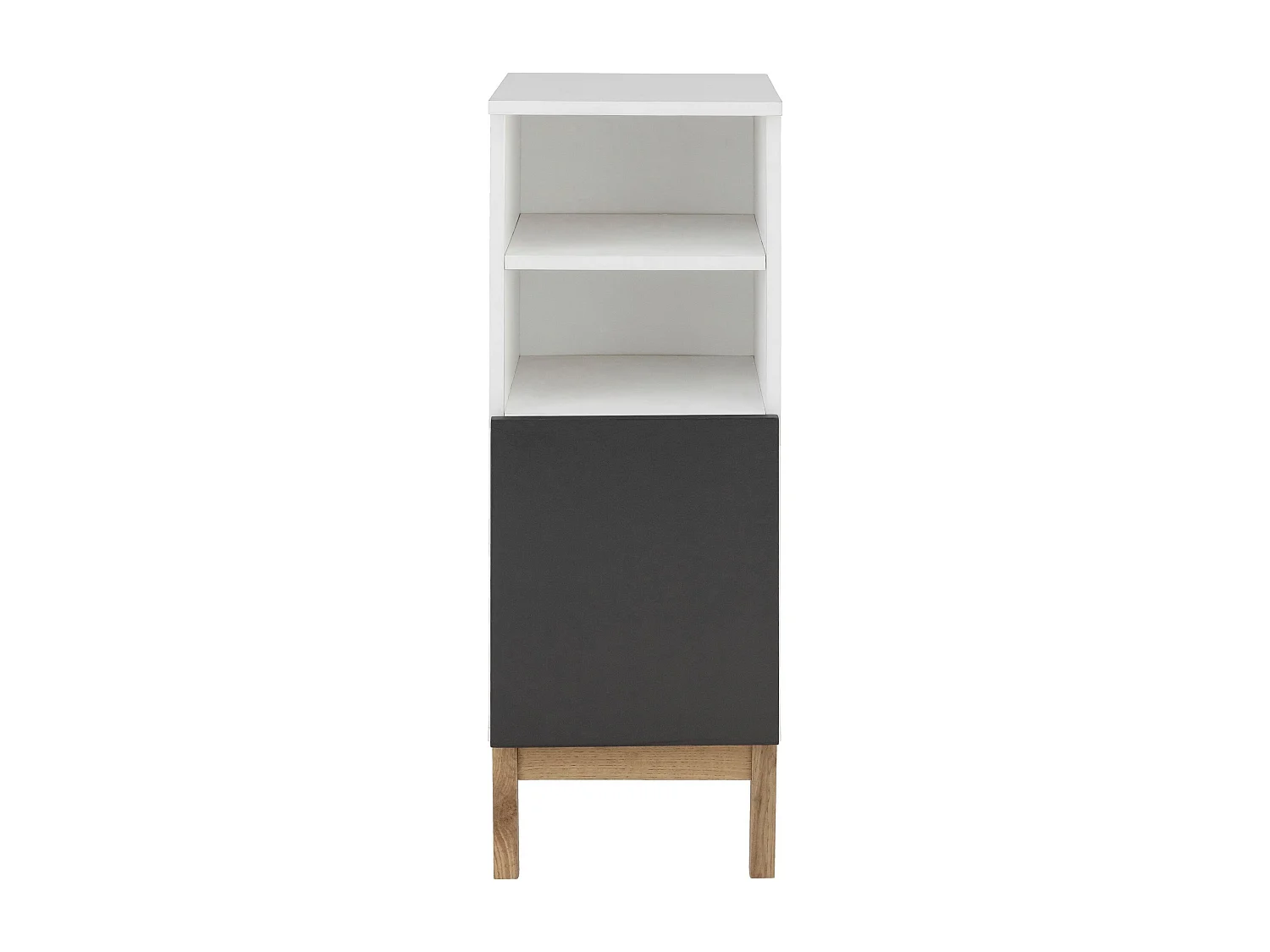 Schrank mit 1 Tür aus Spanplatte in Weiß und Anthrazit