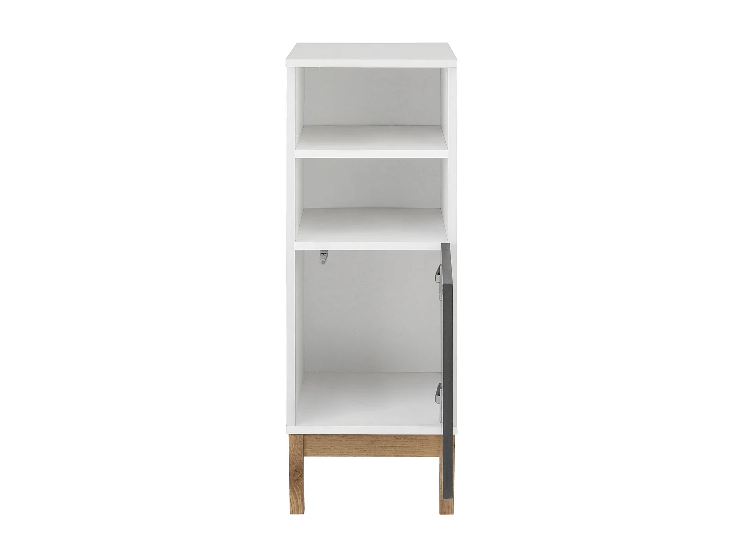 Schrank mit 1 Tür aus Spanplatte in Weiß und Anthrazit