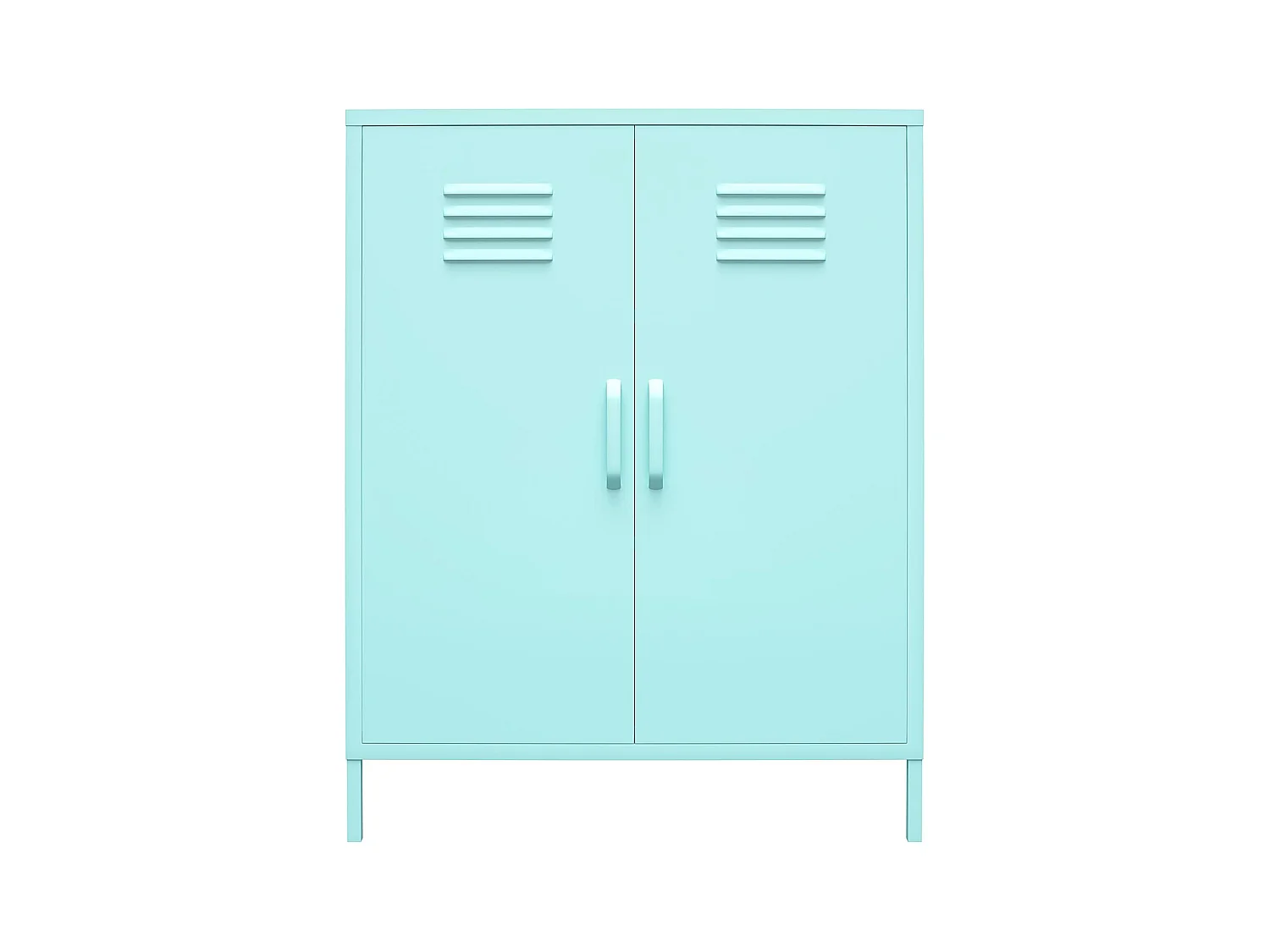 Mueble con 2 puertas en metal menta