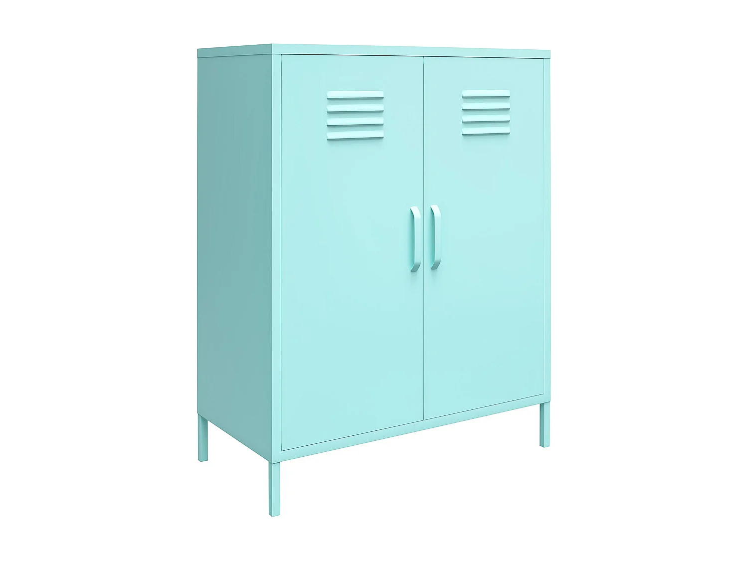 Mueble con 2 puertas en metal menta