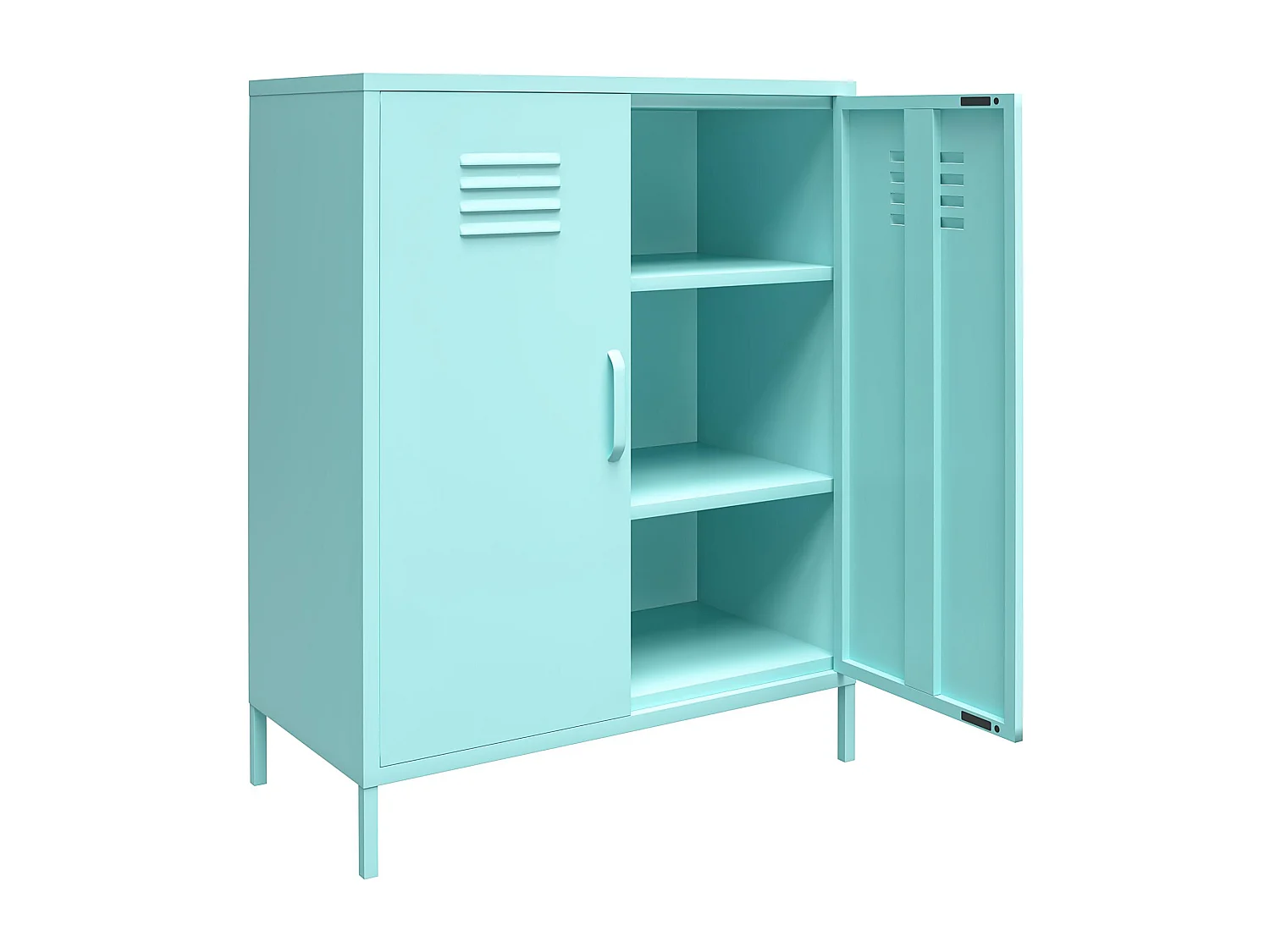 Mueble con 2 puertas en metal menta