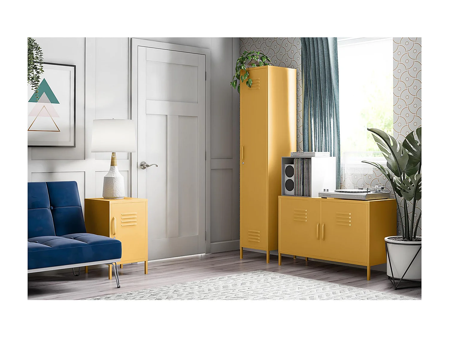 Armadio a 2 ante in metallo giallo