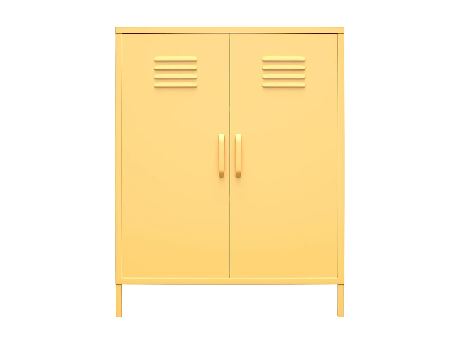 Cache | Armoire 2 portes en métal jaune