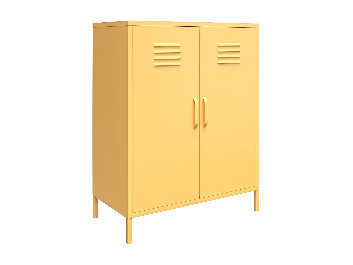 Cache | Armoire 2 portes en métal jaune