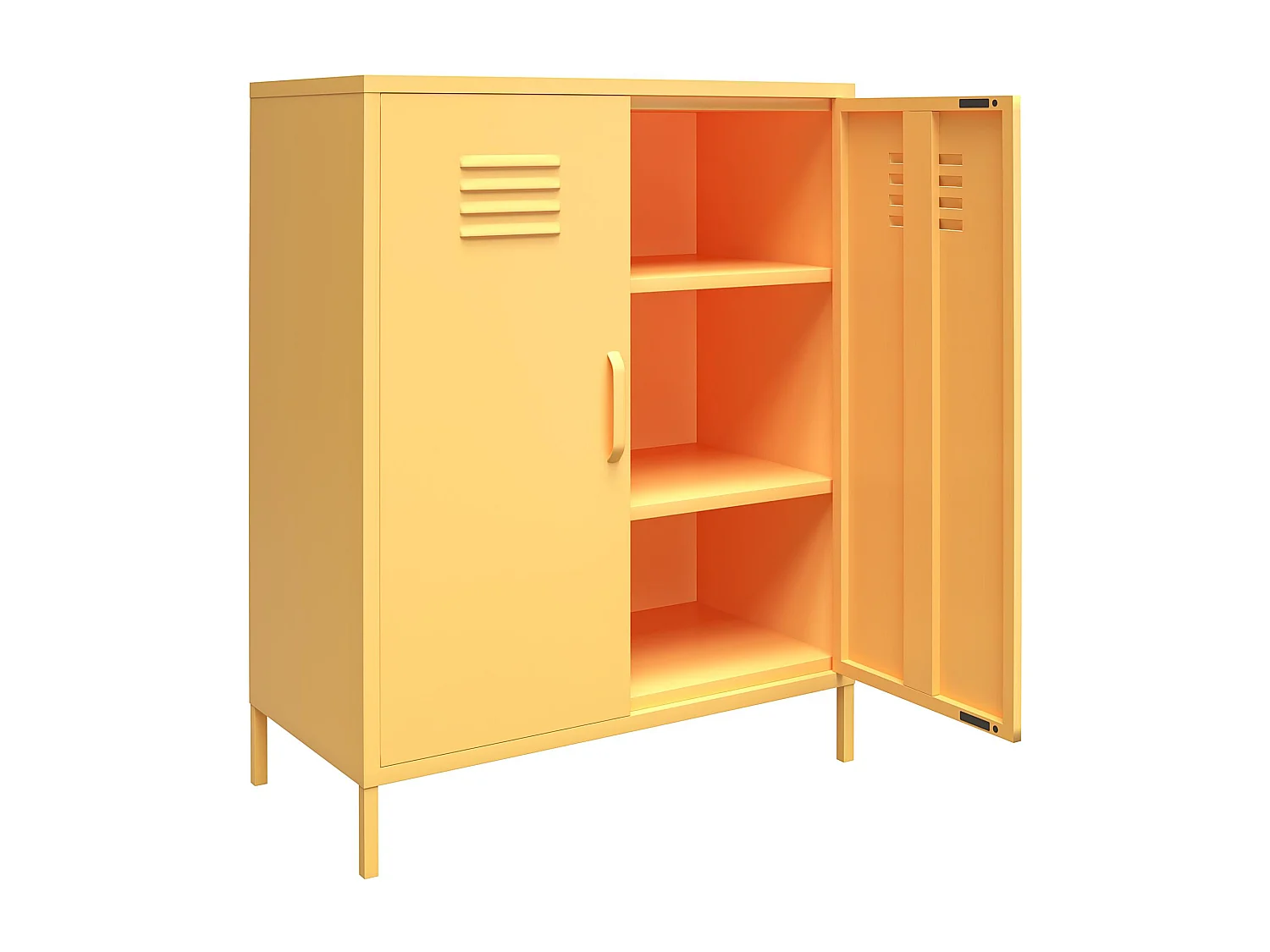 Cache | Armoire 2 portes en métal jaune