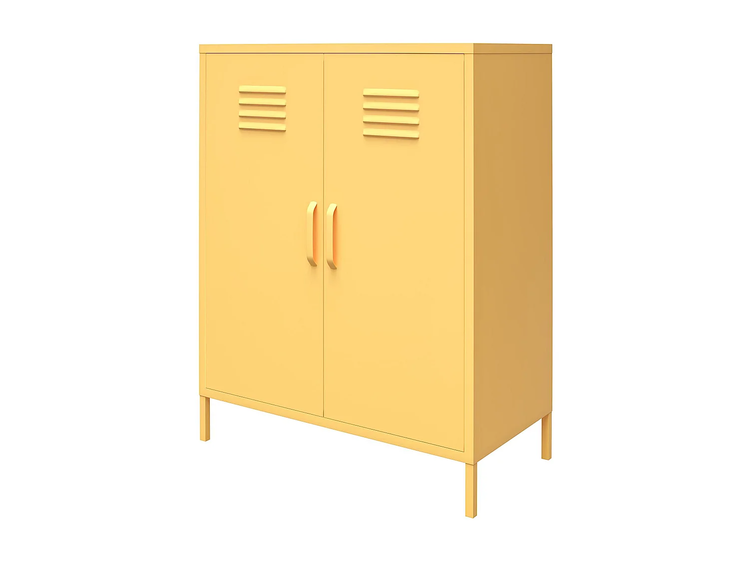 Cache | Armoire 2 portes en métal jaune