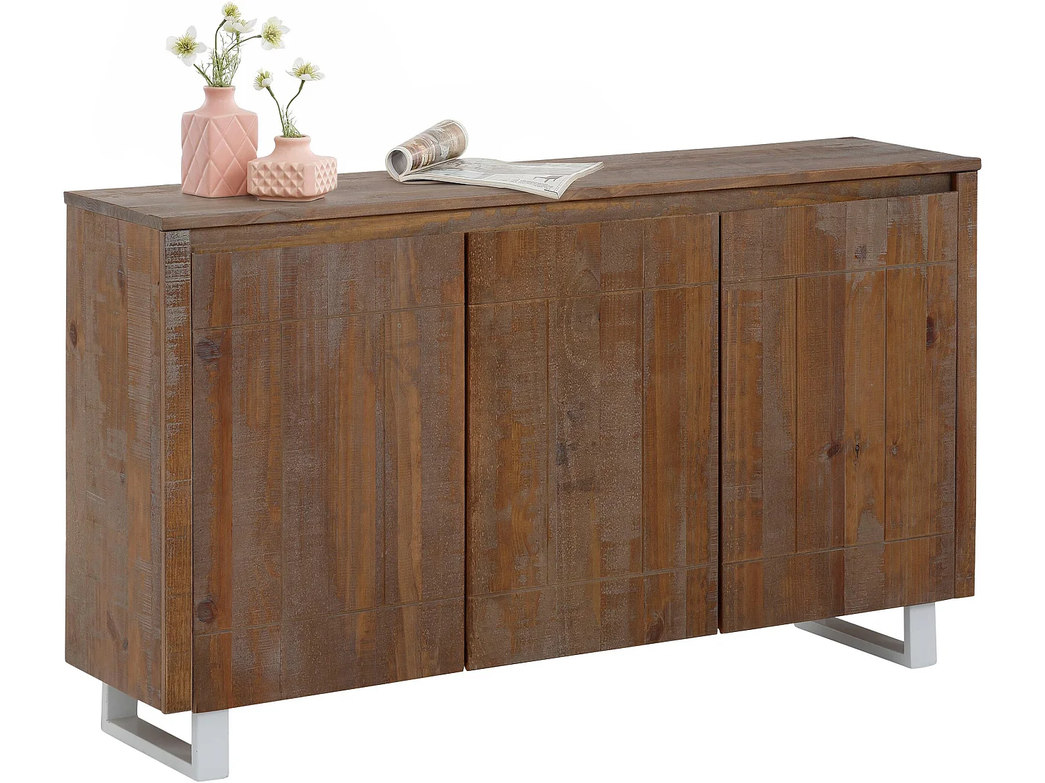Sideboard mit 3 Türen in Kiefer, braun