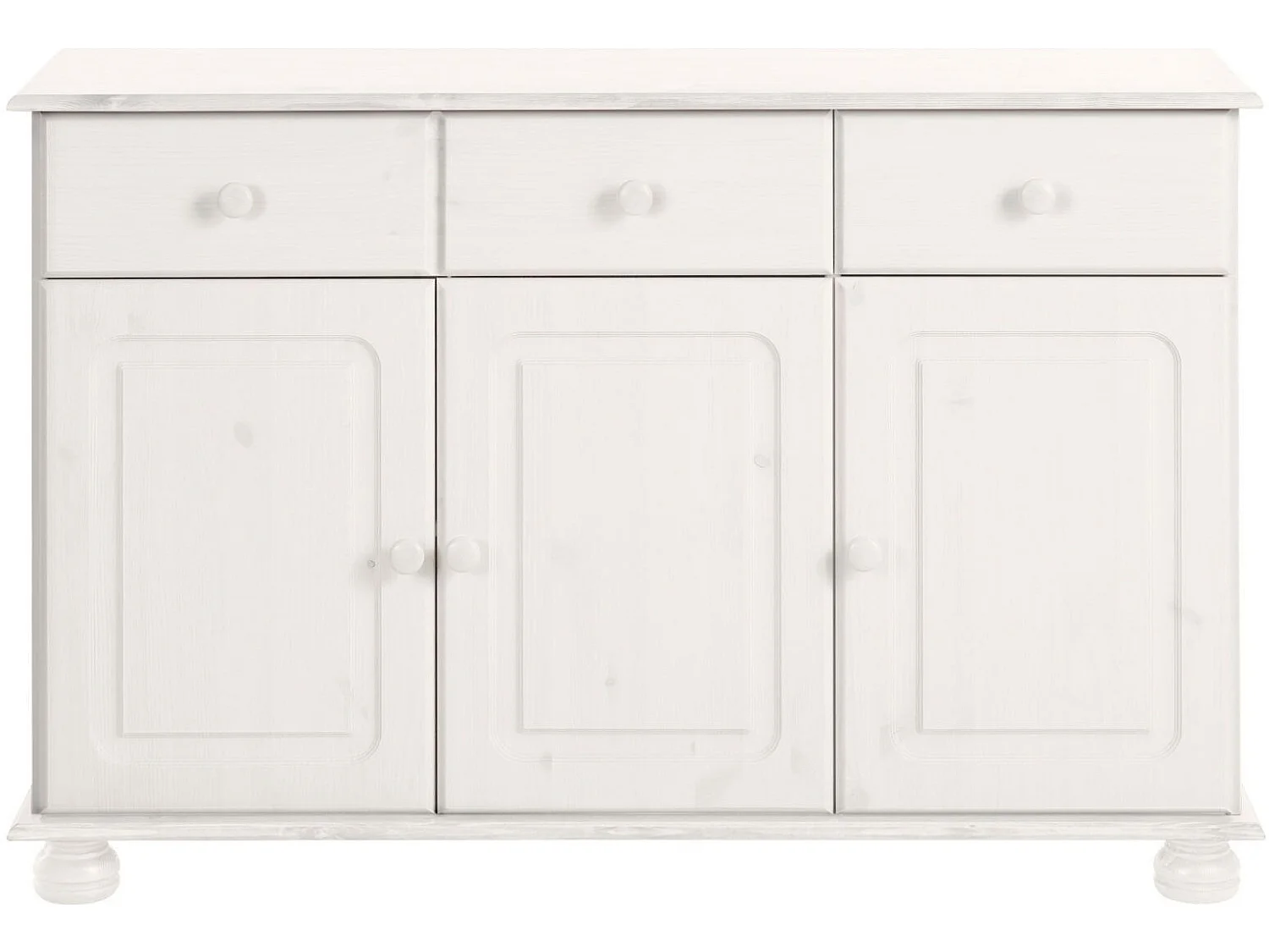 Credenza con 3 ante e 2 cassetti in pino bianco
