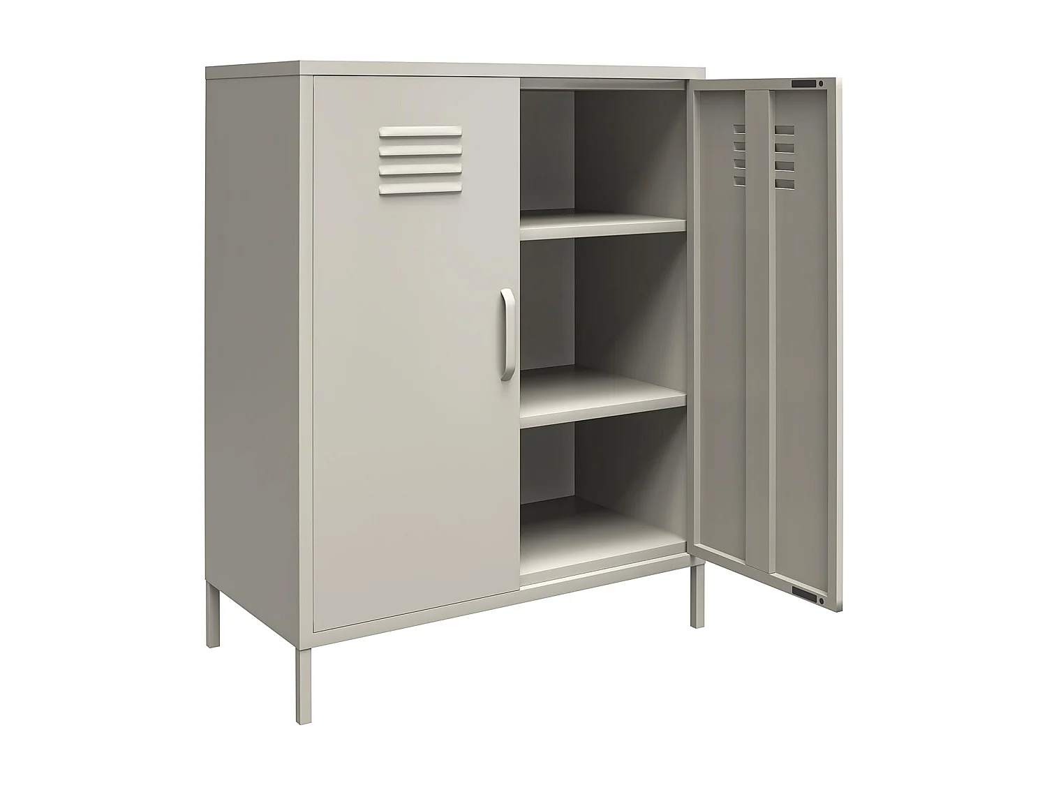 Schrank mit 1 Tür aus Metall, taupe