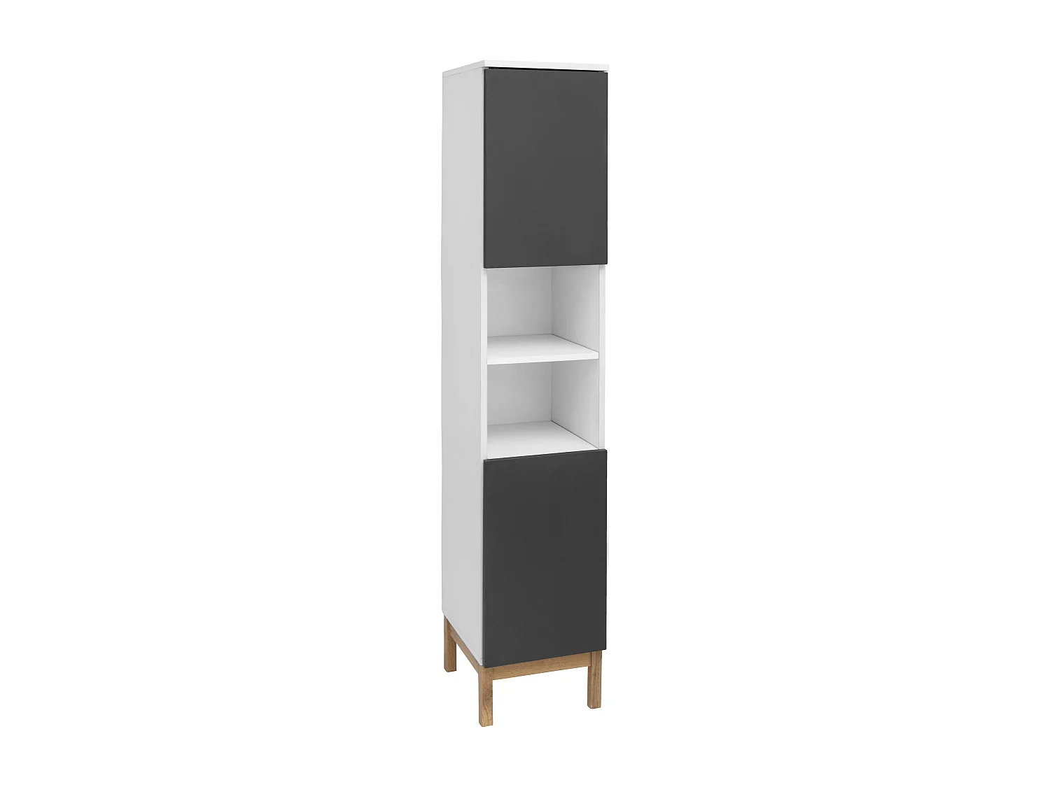 Mueble con 2 puertas en tablero de partículas blanco y antracita