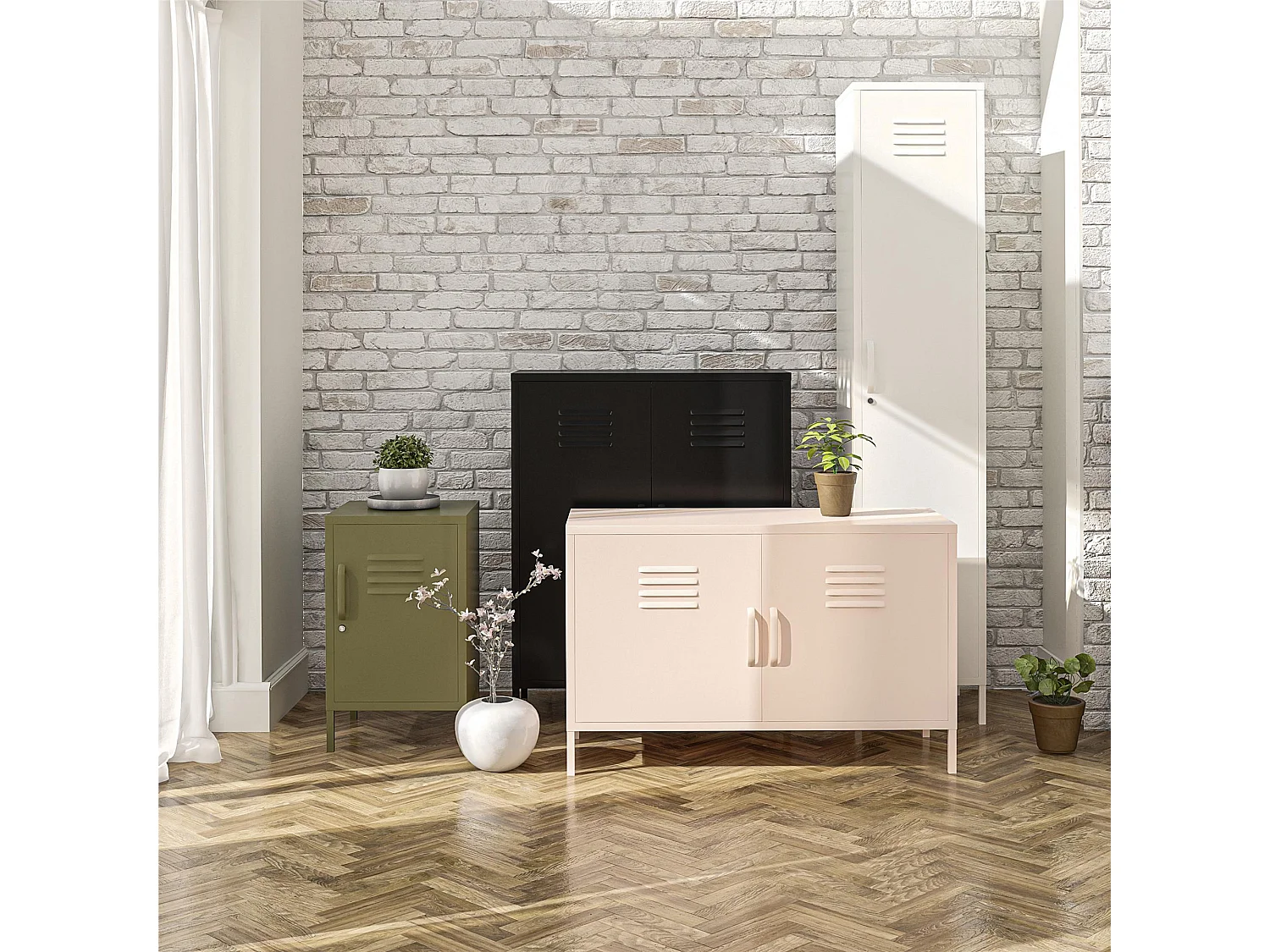 Bradford | Armoire avec 1 porte en vert olive