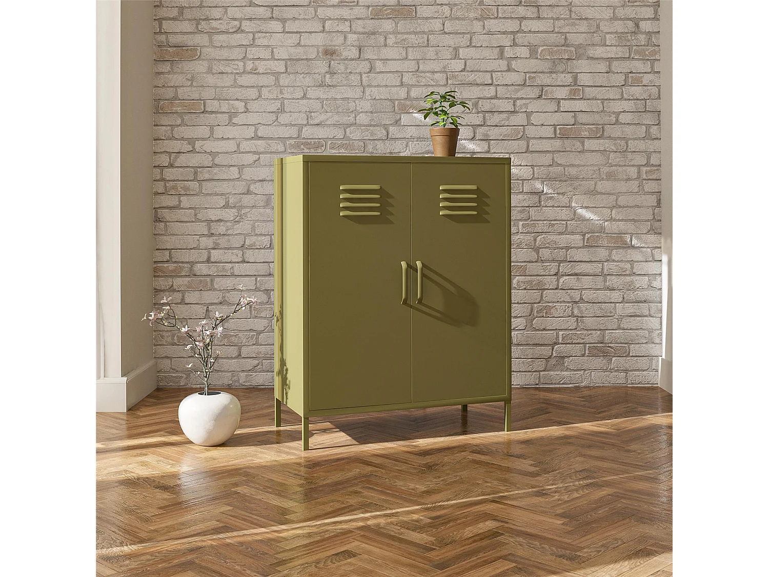 Bradford | Armoire avec 1 porte en vert olive