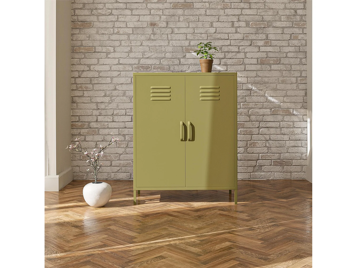 Bradford | Armoire avec 1 porte en vert olive