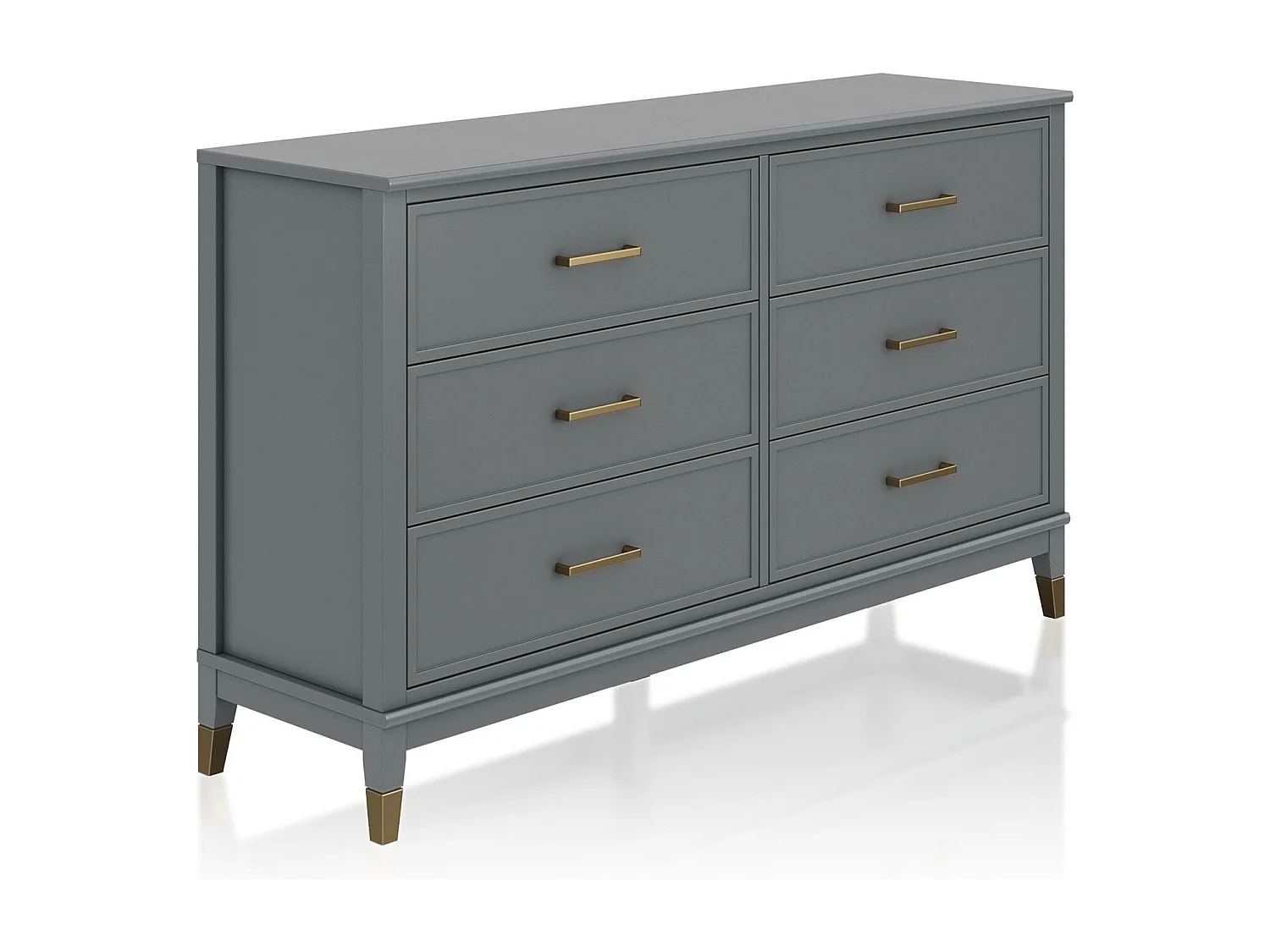 Westerleigh | Commode à 6 tiroirs en MDF gris graphite