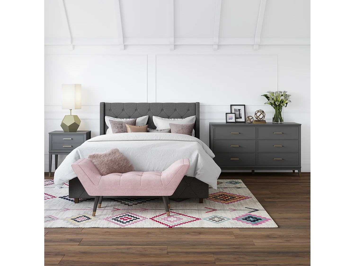 Westerleigh | Commode à 6 tiroirs en MDF gris graphite