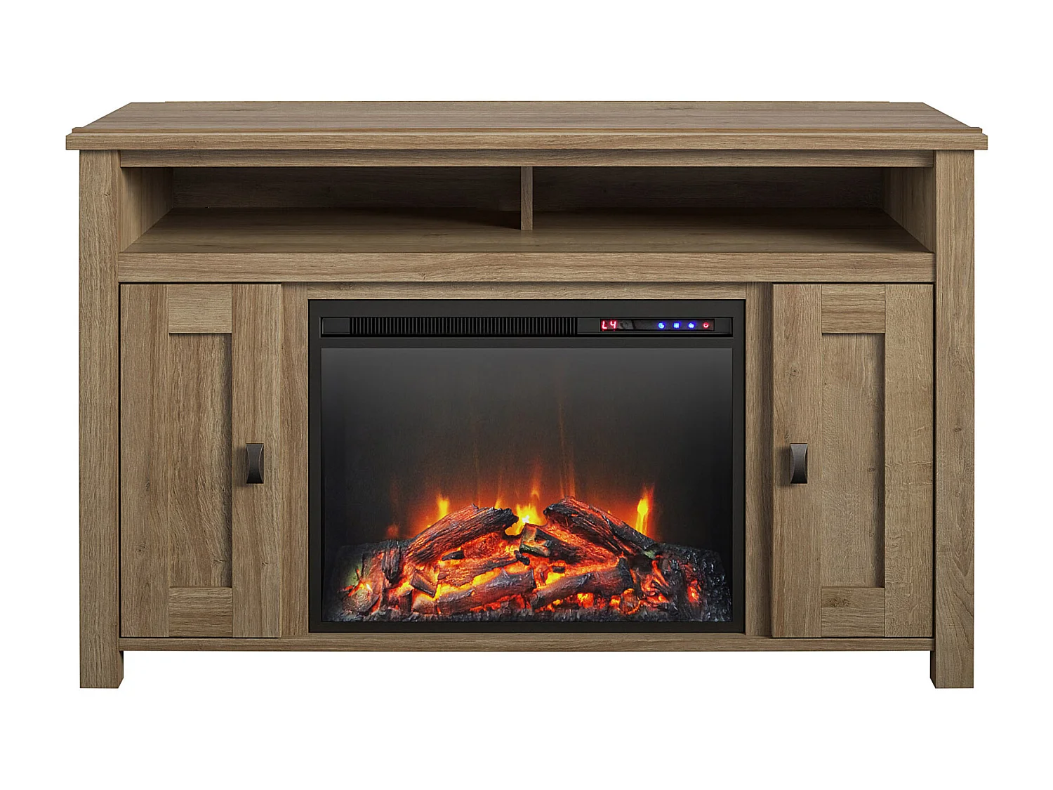 Farmington | Cheminée 2 portes en panneaux de particules chêne