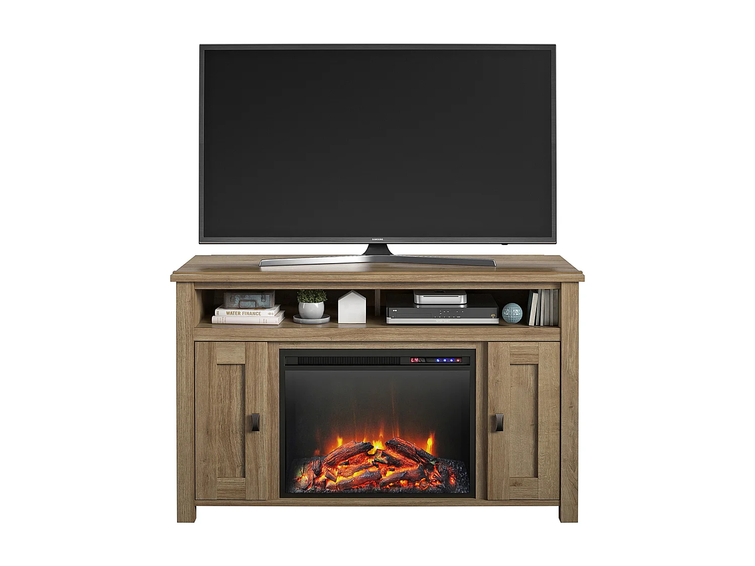 Farmington | Cheminée 2 portes en panneaux de particules chêne