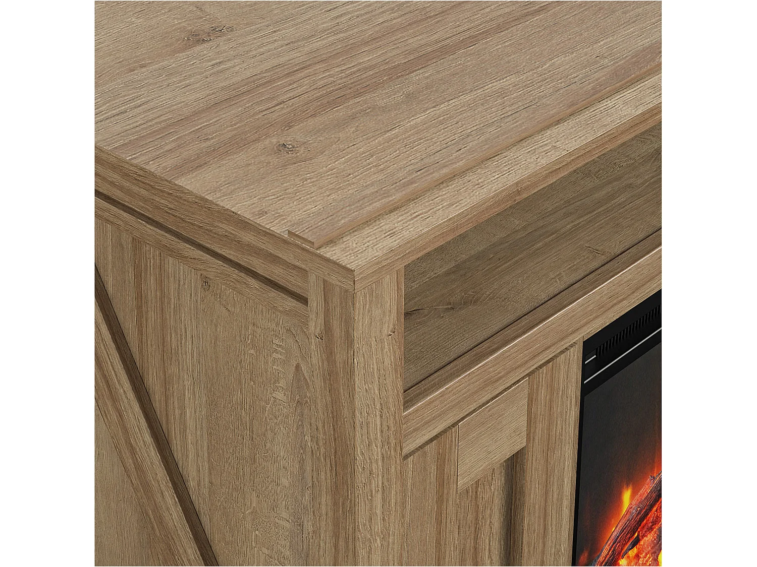 Farmington | Cheminée 2 portes en panneaux de particules chêne