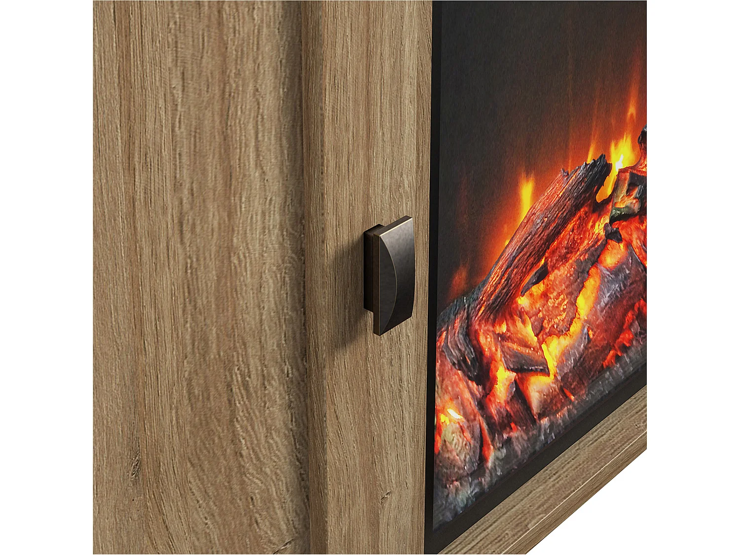 Farmington | Cheminée 2 portes en panneaux de particules chêne