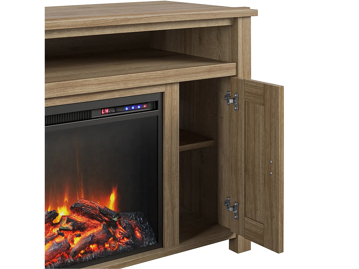 Farmington | Cheminée 2 portes en panneaux de particules chêne