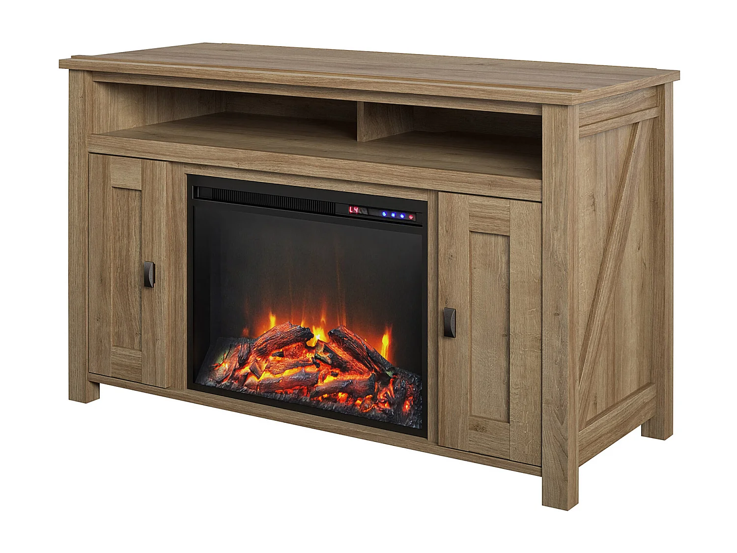 Farmington | Cheminée 2 portes en panneaux de particules chêne