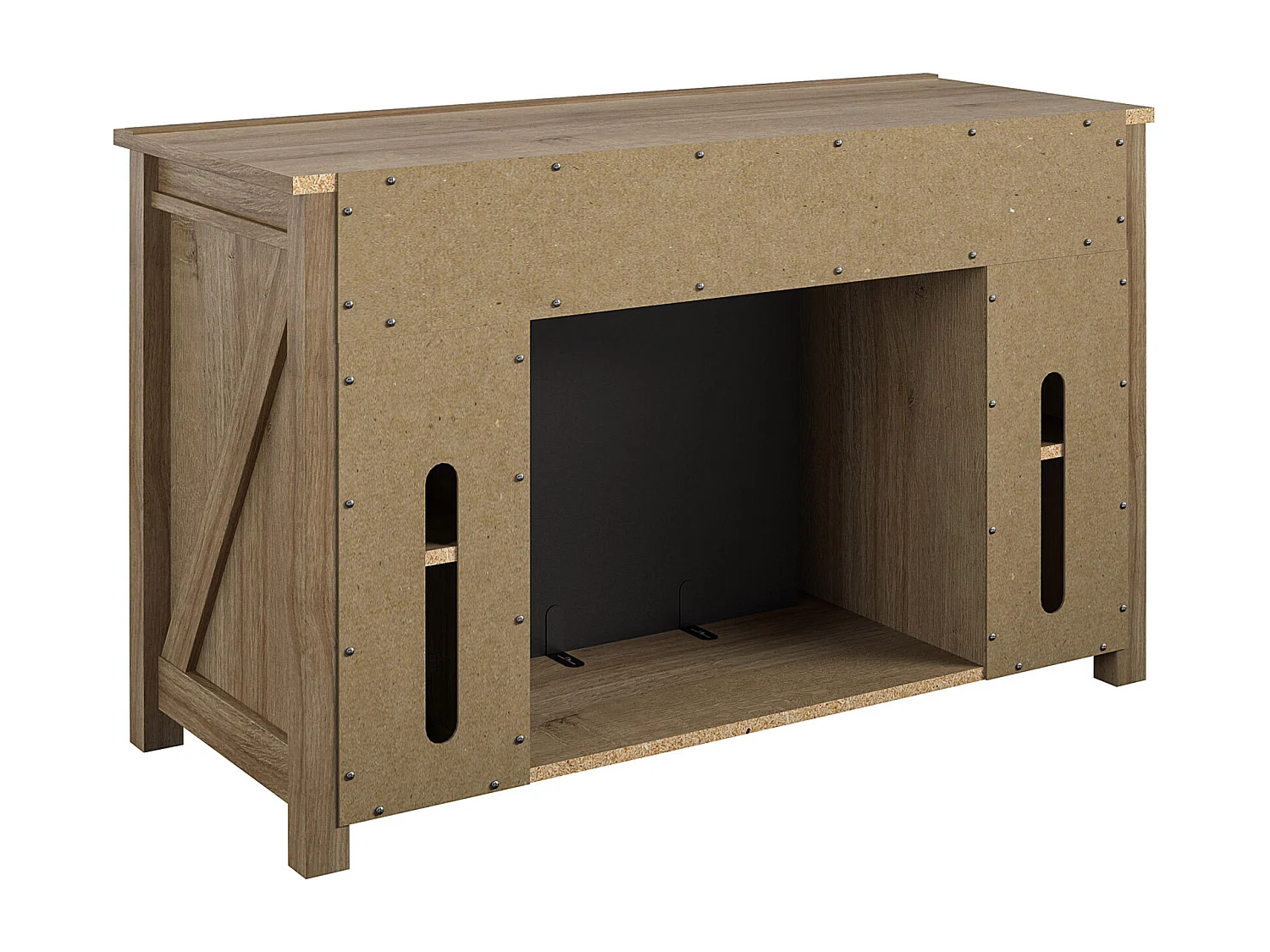 Farmington | Cheminée 2 portes en panneaux de particules chêne