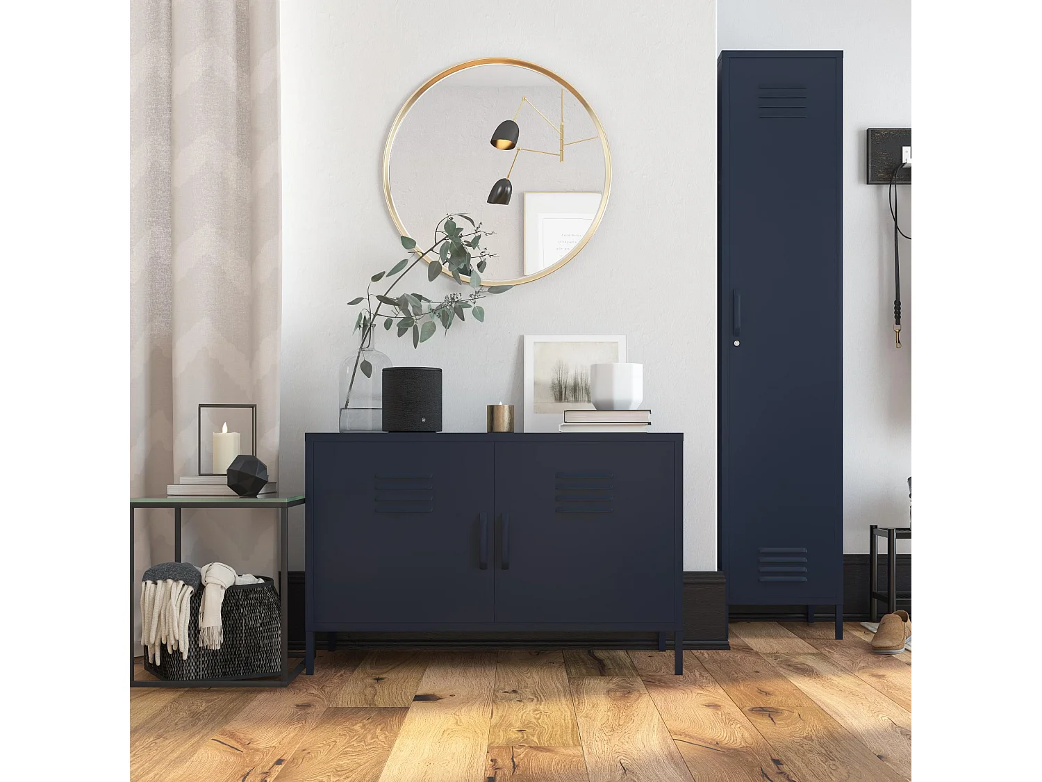 Bradford | Armário com 2 Portas em Metal Navy