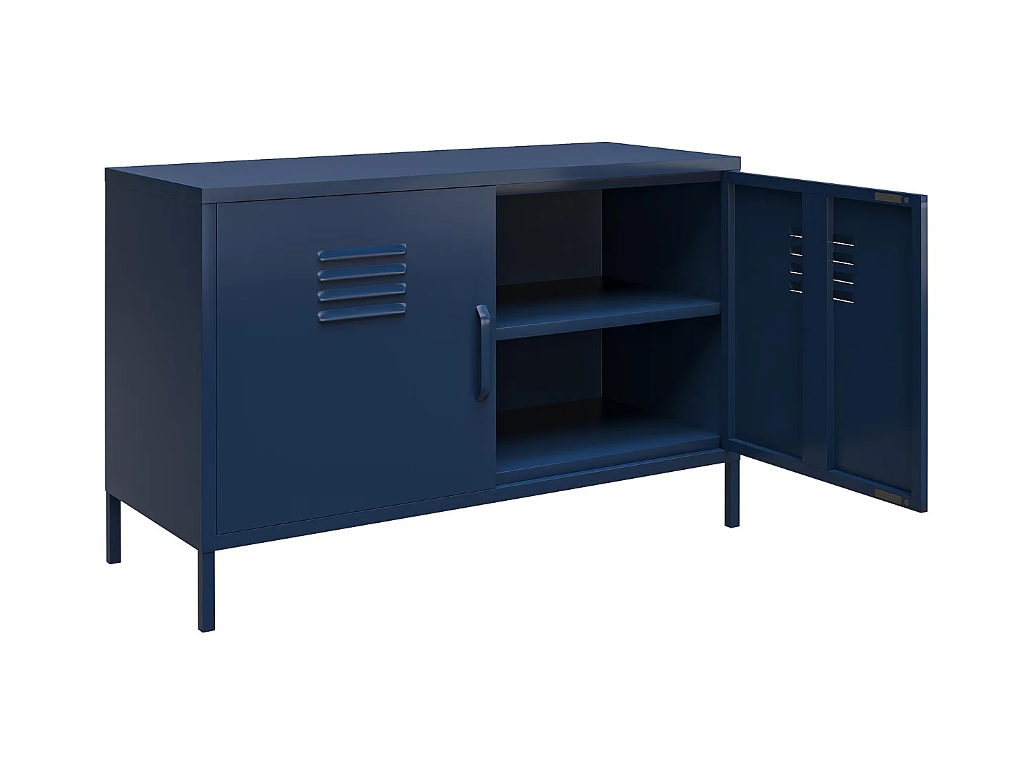 Schrank mit 2 Türen aus Metall, marineblau