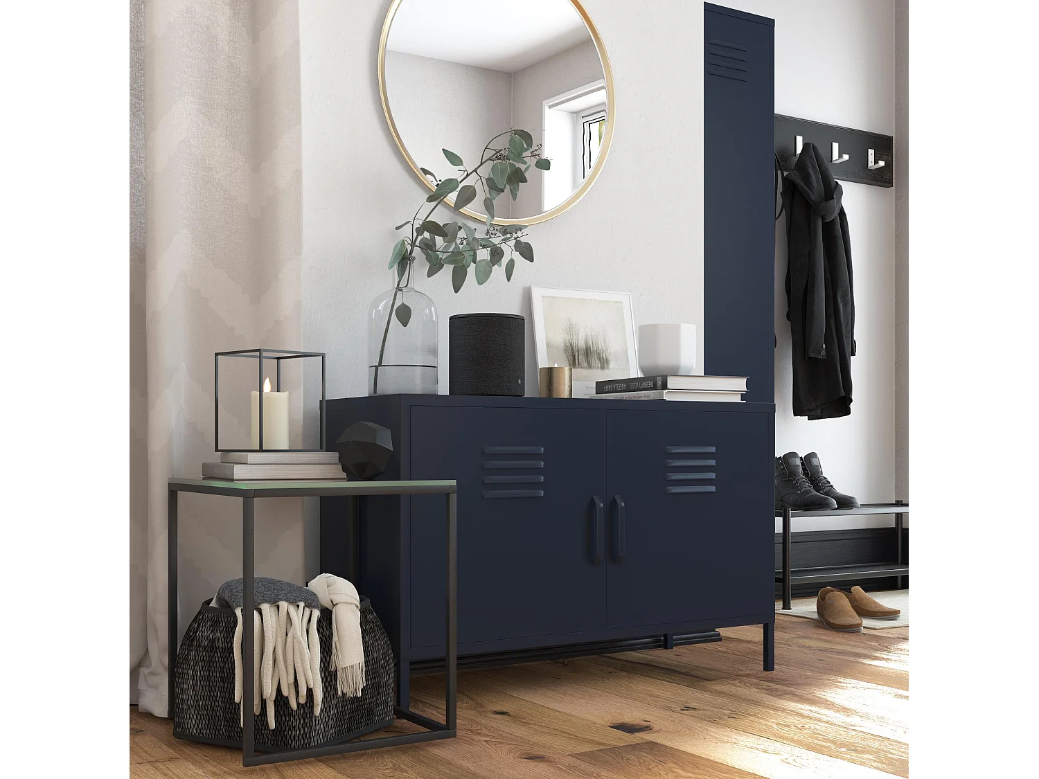 Bradford | Armário com 2 Portas em Metal Navy