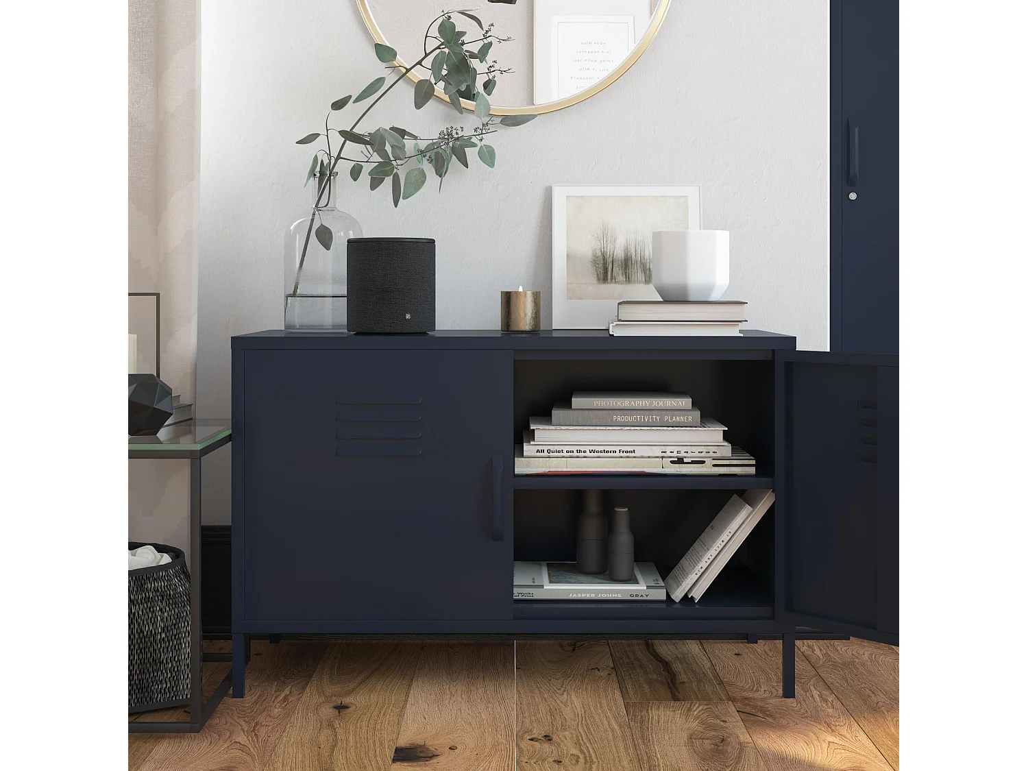 Bradford | Armário com 2 Portas em Metal Navy